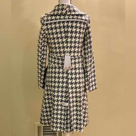 Women's blended wool/leather belted coat - Picture 5 of 15